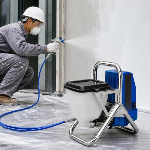 GYKOZY Pulverizador de Pintura sin Aire Power Airless Paint Sprayer, máquina pulverizadora eléctrica de Alta presión, caudal de 2 L/min para Pintar Casas rápidamente, Motor de presión Ajustable
