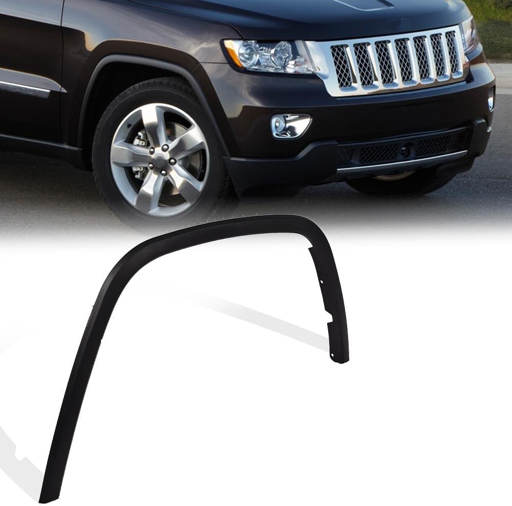 CNNELL Front Right Factory Style Fender Flare Compatible with Jeep Grand Cherokee 2011-2016, Fender Molding Wheel Arch Trim CH1291106, 1MP38RXFAE