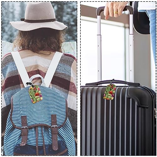 Étiquette de bagage cactus pour protéger l'adresse et identifier une valise