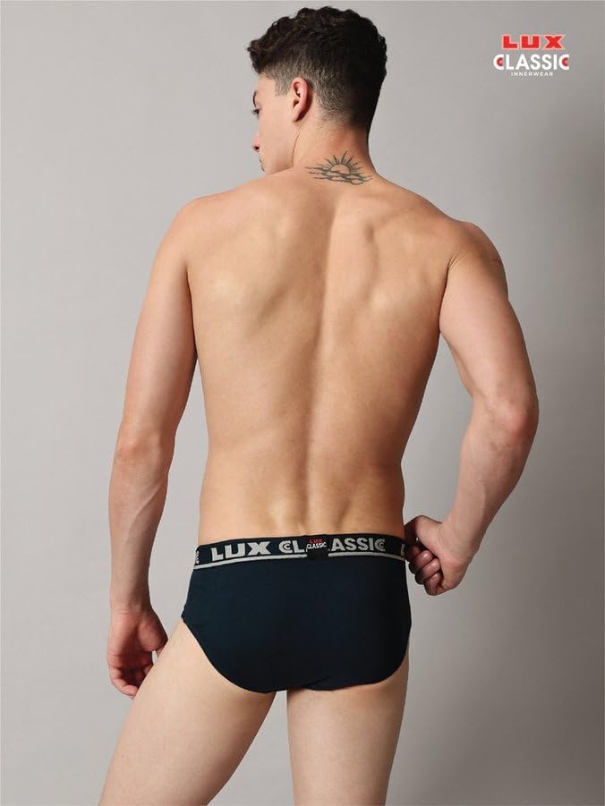 Image of Lux Classic Men's Brief - Value Pack | 100% Cotton V Shape Underwear | Comfortable Lux Brief Pack of 6 (Color May Vary)