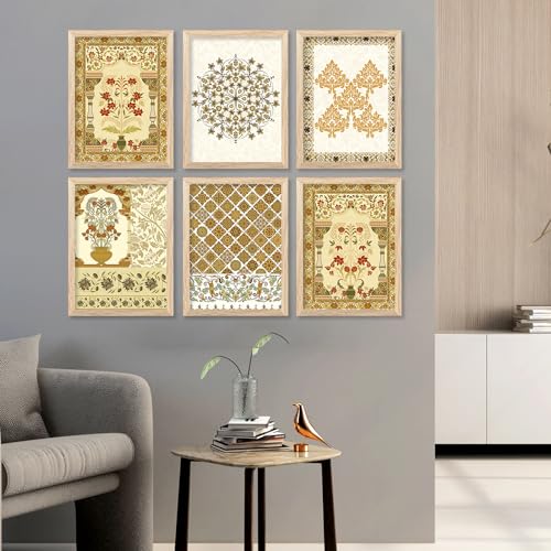 Image of kotart Premium Digital Madhubani Art Paintings with Frame for Home Decor - Framed Painting for Living Room Bedroom Office Room Decor - Painting for Wall Decoration - Pack of 6 (13x17, E)