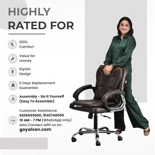 Image of Comfortable Medium Back Revolving Leatherette Chair (2, Coffee, Standard)