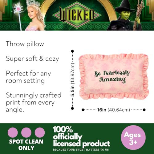 Image of Wicked: for Good Bedding Rectangle Throw Pillow, Pink, 16 in x 16 in, (Officially Licensed Product) by Franco Collectibles