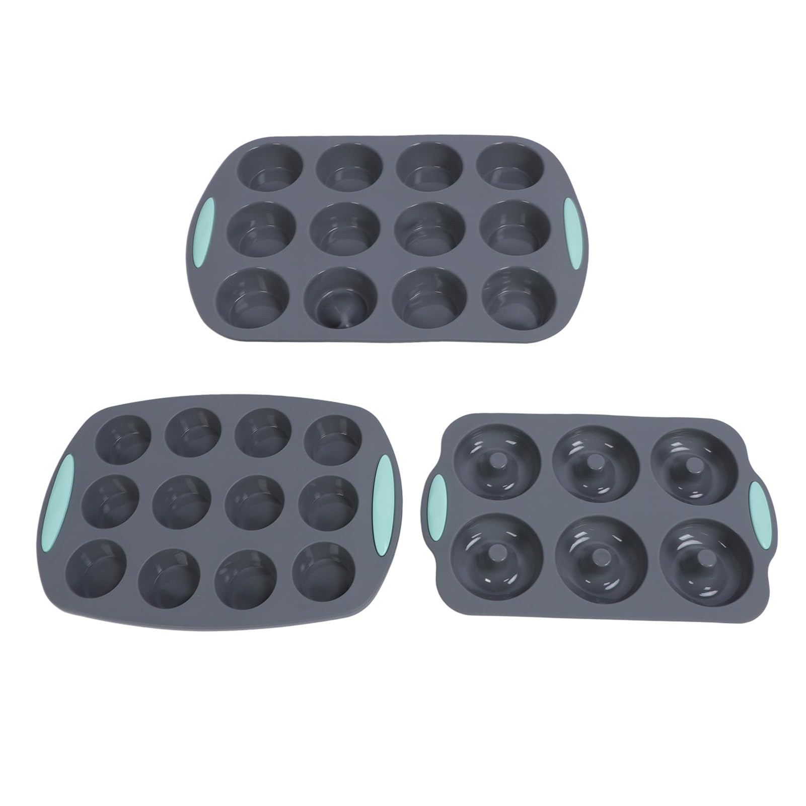 Nikou Teglia per muffin in silicone, antiaderente, per cupcake e ciambelle, resistente al calore, lavabile in lavastoviglie, cucina da cucina, set da 1, ideale per muffin e torte
