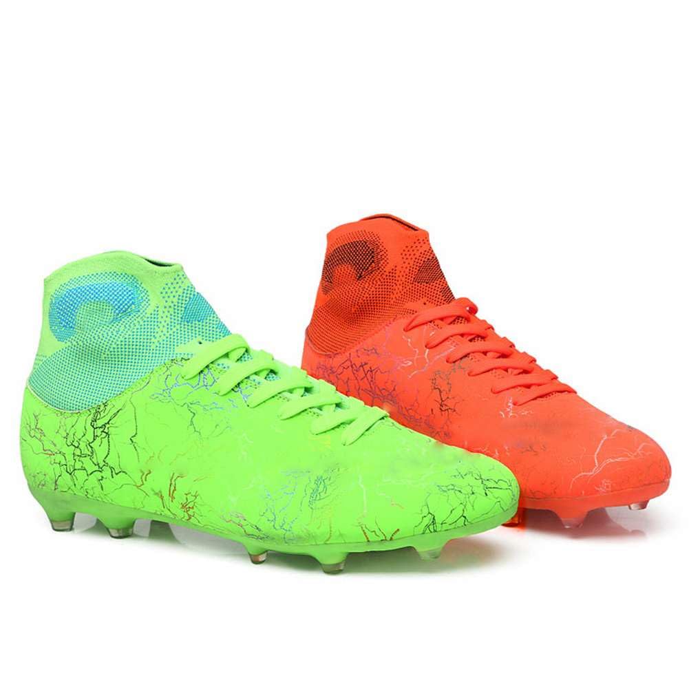 WELRUNG Unisex FG Cleats Training Athletic Non-Slip High-Top Football Soccer Shoes