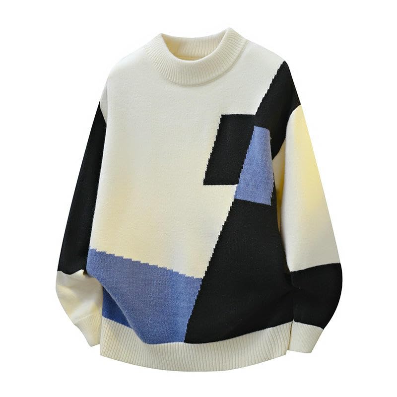 Pull automne chaud à blocs de couleurs idéal pour les sorties citadines en maille douce - 6