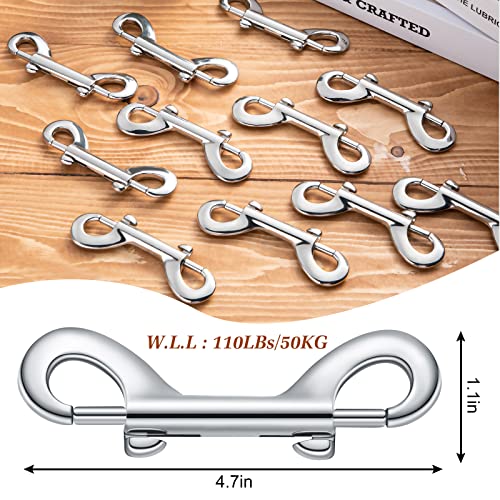 12 Pieces Double Ended Bolt Snaps Hook Zinc Alloy Double Trigger Clips Home Pet Accessory for Linking Dog Leash Collar Leash Key Chain Horse Tack Pet Sling Feed Buckets (4.7 Inch)