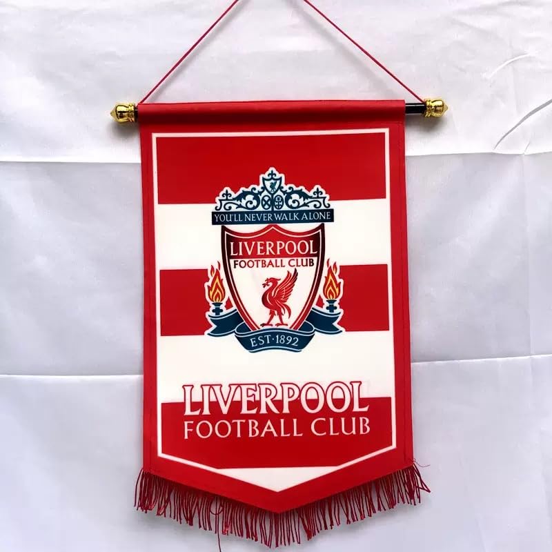 Drapeau Liverpool Champions 2025, 25 x 35 cm, avec cordon et mât, drapeau des champions de Liverpool pour bar, restaurant, boutique (style 1)