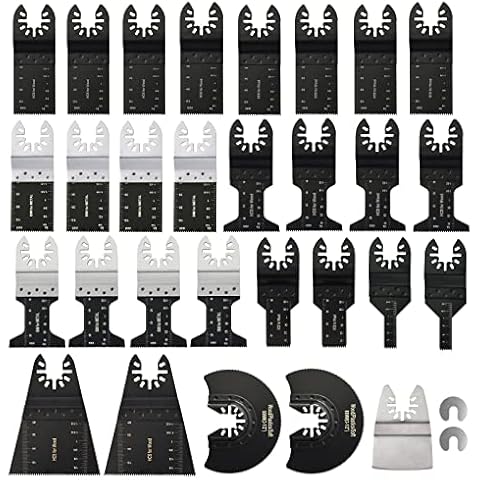 Ettonsun 31PCS Universal Metal Wood Oscillating Multitool Quick Release Saw Blades Fit Fein Multimaster Porter Cable Black & Decker Bosch Craftsman Ridgid Ryobi Makita Milwaukee Rockwell Cover