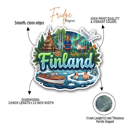 Image of Fridge Magnet - Premium Engineered Wood Souvenir Magnet, Precision Lasercut HD Print, Durable Travel Keepsake & Home Decor Gift - Finland