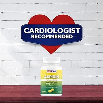 MedPlus - Low Dose Aspirin 81 mg - 500 Tablets | Enteric Coated Low Strength | Pain Reliever for Minor Aches and Pains, Fever Reducer - Made in USA