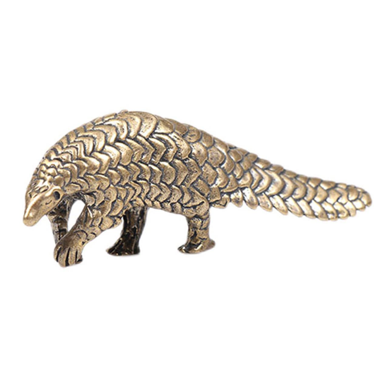 Abaodam 1pc Pangolin Small Bronze Vessel House Plants Car Decor Chinese Desktop Ornament Good Luck Ornament Pangolin Statue Retro Decor Pangolin Figure Gold Decor Office Money Mini Brass