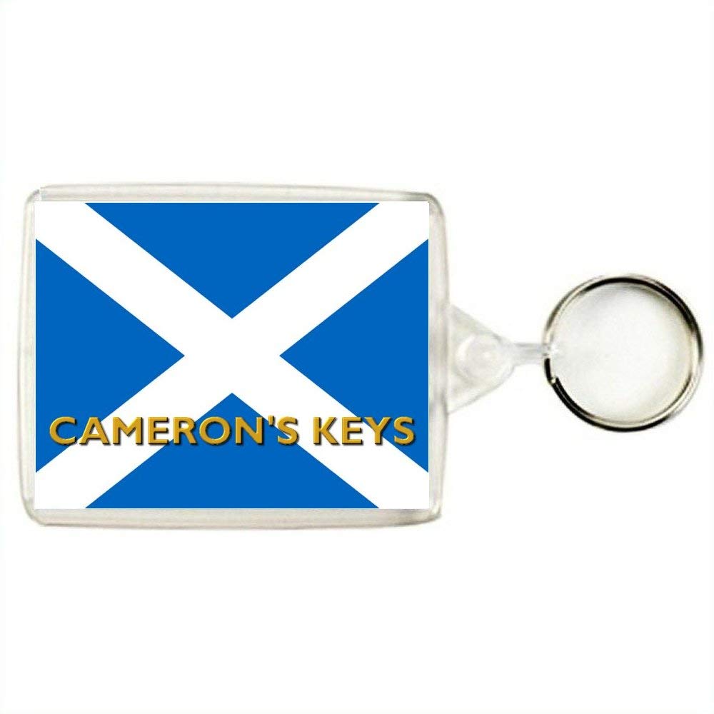 Key Expressions Unisex Blue And White Personalised Scottish Flag/St Andrew's Cross/Saltire/Scotland Keyring/Bag Tag
