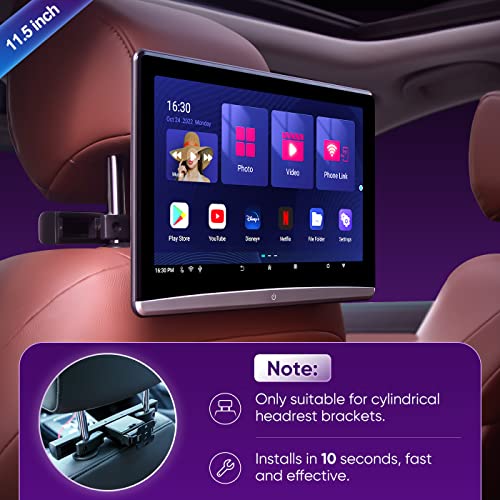 11.5 Inch(2G Ram 32G Rom) 5G Ota 4K Android 10.0 Portable Multifunction Car Tv Headrest Monitor Tablet Touch Screen 1080P Headset Wifi/Bluetooth/Usb/Sd/Hdmi In+Out/Fm/Mirror Link Video Player (1Pc) #TOP1