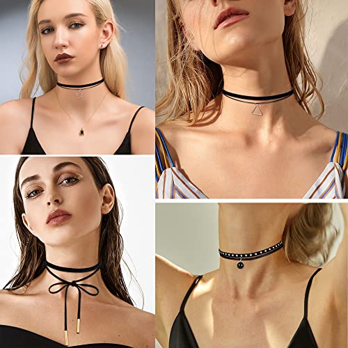 KALVICA Choker-halsband, 22 stuks, fluweel, brede zwarte choker, halsketting, tattoo, fluweel, voor meisjes, vrouwen… - Image 6