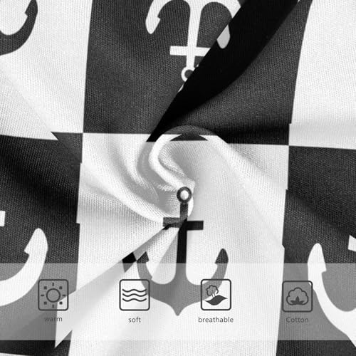 Anchor Black White Checkerboard Panties for Girl Toddler Girls Underwear Cotton Personalized Underpants Briefs 2t3