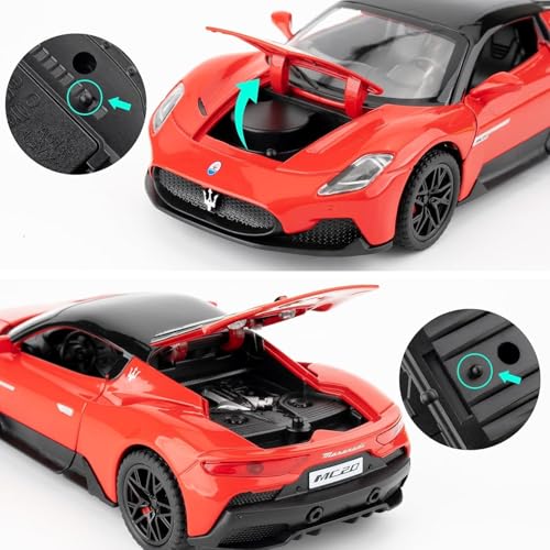 Image of 1:32 Scale Maserati Toy Car|Metal Pullback Diecast Car for Kids with Openable Doors, Sound|Light Effects Toy for Car Enthusiasts|Color As Per Available