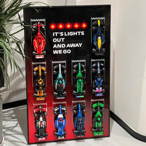 Image of iLuane Display Wallboard for Lego Speed Champions Collector's Pack 66802, Display Frame for 10 Cars, Ideal for Adult Collectors, Home & Office Wall Mount, Style B(Cars Not Included)