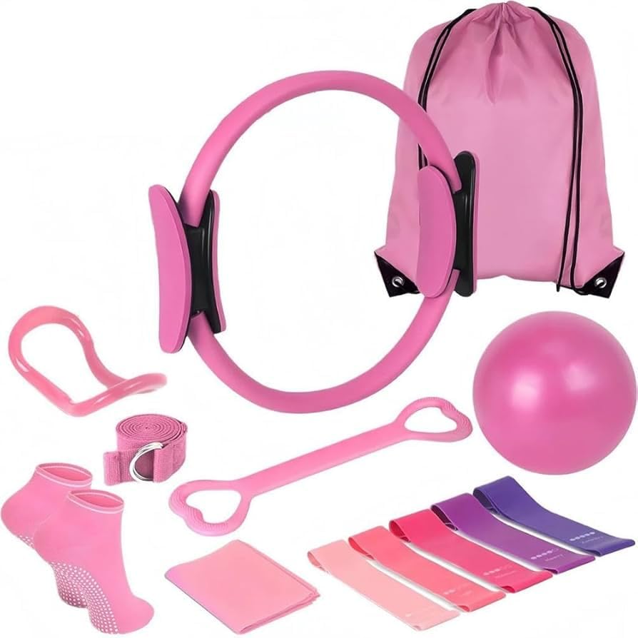 Kit de Pilates à domicile ensemble d'équipement complet 6 en 1 avec bandes