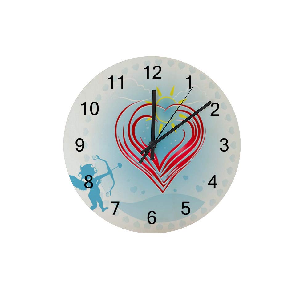 Horloge murale en bois ronde silencieuse CHEHONG pour decoration de bureau