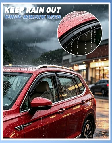 Image of Extra-Thick Window Rain Guards Fit for Subaru Outback 2015 2016 2017 2018 2019 Window Deflectors Window Vent Visors Shades