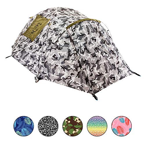 Chillbo CABBINS 2 Person Tent Cool Dome Tent for Camping Great Pop Up Tent Instant Tent for Backpacking and 2 Person Tents for Music Festivals Awesome Urban Camo Best Kids Tent Carpa 2 Personas