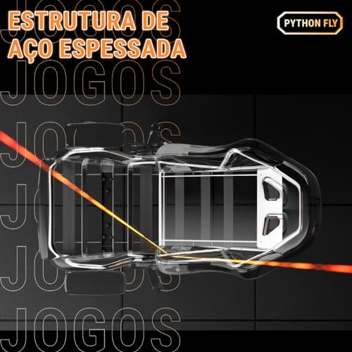 Cadeira Gamer Python Fly Deluxe, Design Ergonômico, Ajuste De 90-150 Graus, Design Preto E Dourado