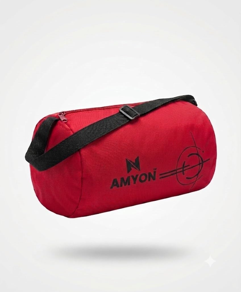 Amyon Basic Polyester Duffle Bag for Men & Women, Side Mesh Pocket, Workout & Training Bag, Suitable for Gym, Fitness, Sports & Travel with Adjustable Shoulder Strap (Black/Grey), Capacity-11L-image-37