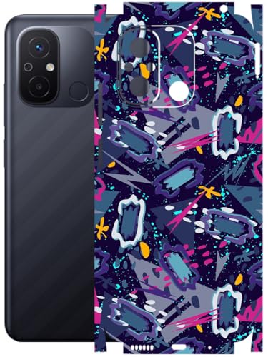 Image of AtOdds - Full Body Back Screen Guard Protector Film - Lamination Wrap Skin Sticker Compatible with REDMI 12C | Scratchproof Matte Finish (Abstract)