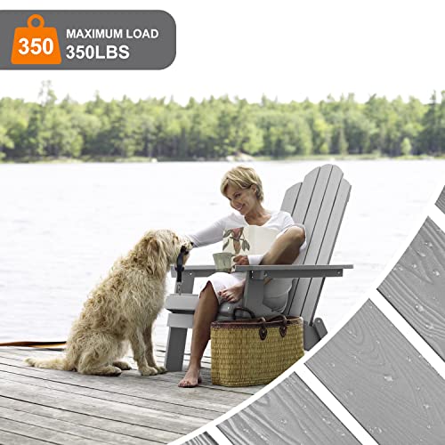 Folding Adirondack Chair Weather Resistant Plastic Fire Pit Chairs Adorondic Plastic Outdoor Chairs For Firepit Area Seating Lifetime #TOP3