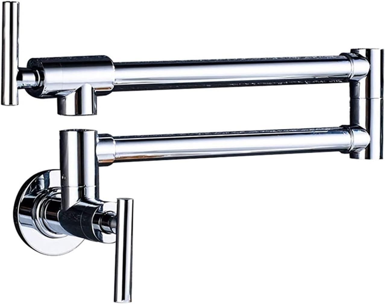 Robinet eau froide nickel brossé pliable à un trou pour lavabo