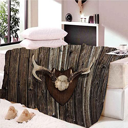 Couverture polaire flanelle cornes de wapiti rétro douceur et chaleur - 3