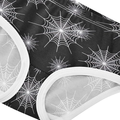 Cotton Toddlers Underwear Floral White Spider Webs Black Halloween Panties Little Girl Print Kids Briefs Undies 2t4