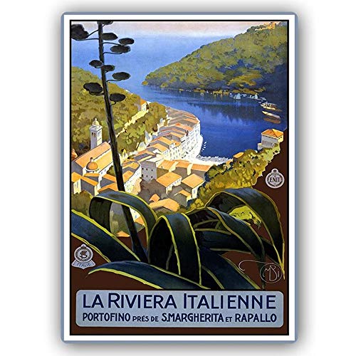 Affiche La Riviera Italienne de Legendarte : Plaque Acier 30x40 cm
