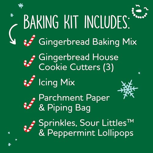 Image of YumEarth Gingerbread House Baking Kit - No Artificial Dyes, Vegan, Non GMO, Allergy Friendly, Vegan, Dairy Free, Gluten Free Ginger Bread Holiday Baking Kit with Candy