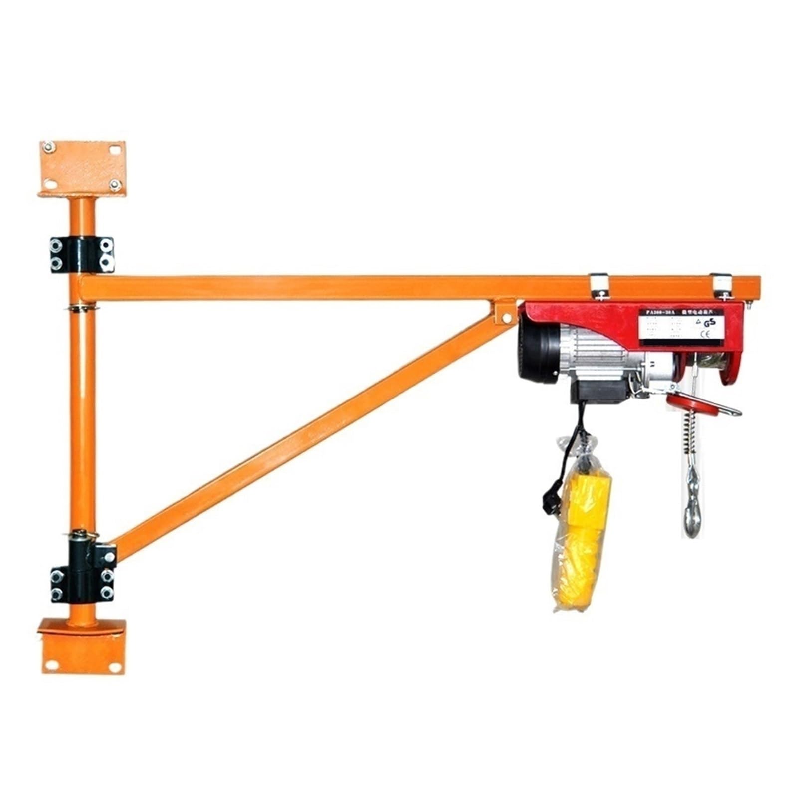 440lbs/200kg Wall Bracket + 220V Electric Hoist, Household Crane Small Lifting Crane MINGPING(12m Hoist 400kg+Bracket 200kg)