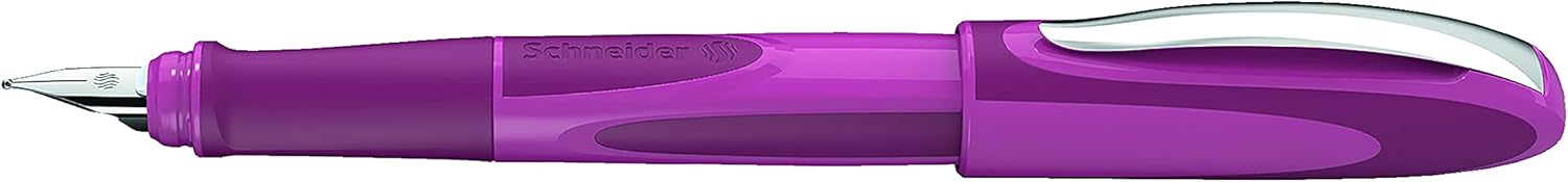 Schneider Ray Fountain Pen M (Medium), Refillable, Boysenberry Barrel, Royal Blue Erasable Ink Cartridge, Pack of 1 Pen (168209)