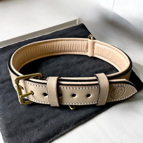 Image of High Graded Premium Leather Dog Collar- Dog Collar for Large Dogs, Dog Collar for Med, Dog Collar Belt (Grey, Size Neck - Medium (14.5-18.5 Inch))