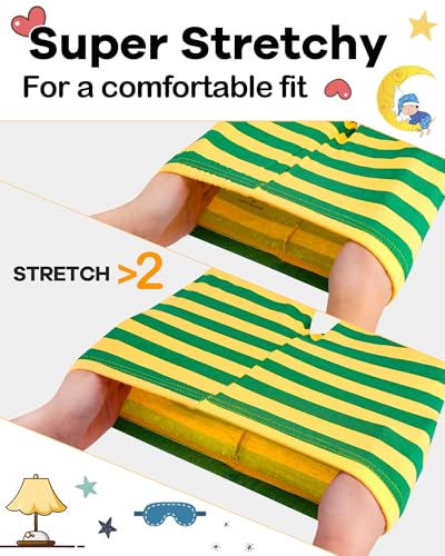 Image of DAUGHTER QUEEN Boys Pajamas 4 Pieces Long Set 100% Cotton Sleepwear Size 18 Months-12 Years