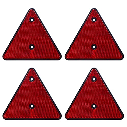 Enjoyist 4-Pack Safety Reflector Warning Sign, Slow Moving Vehicle Triangle Safety Sign, Engineering Grade Reflective for Outdoor Truck, Car, Golf Cart