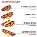 Airhead Hot Dog Towable 1-5 Rider Tube for Boating and Water Sports, Neoprene Seat Pads, Double-Stitched Full Nylon Cover, and Boston Valve for Convenient Inflating and Deflating