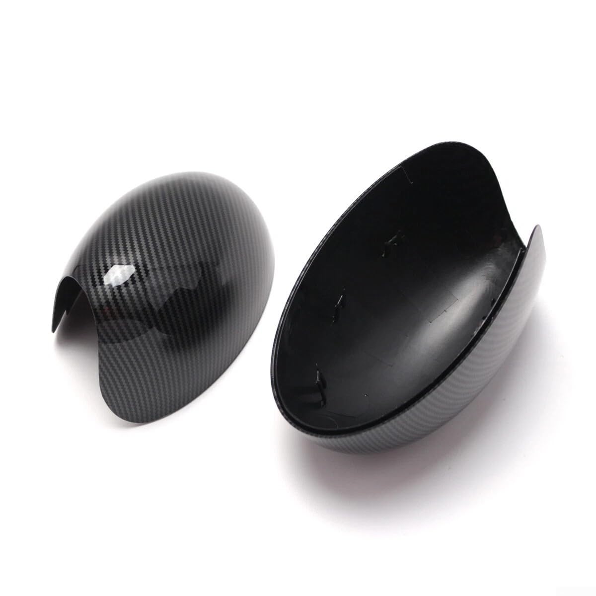 Generisch Spiegelgehäuse Für BMW Für Für MINI Cooper R50 R51 R52 R53 2000-2008, ABS Kunststoff Schwarz/Carbon Muster, Paar Links+Rechts, Ersatz Für OEM 51167030715 51167030716(Carbon Fiber)