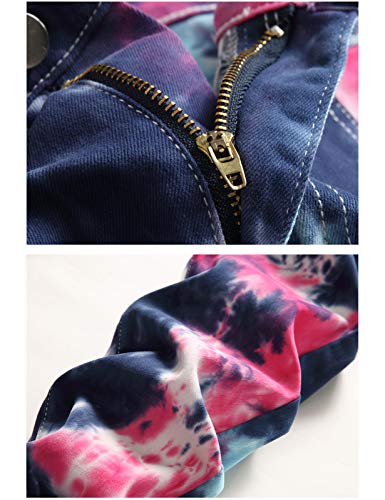 Men's Fancy Color Tie and Dye Print Denim Jeans4