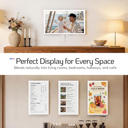Image of NexFoto 24 Inch Large Digital Picture Frame Touchscreen, WiFi Electronic Photo Frame 64GB, Add Photos from Google Photos, Videos via App /USB, Gifts for Christmas /Mom /Grandparents, White