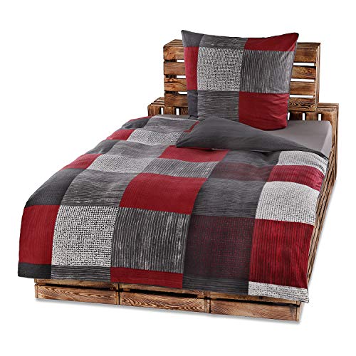 Omela Bettwäsche 135x200 Grün Kariert Microfaser Bettbezug mit Reißverschluss Landhausstil Karomuster Wendebettwäsche Set und Kissenbezug 80x80 cm 2 Teilig 3 Protex 4 Teilige Winter Bettwäsche Set Fleece Flausch Mikrofaser 135x200 80x80 warme weiche Winterware