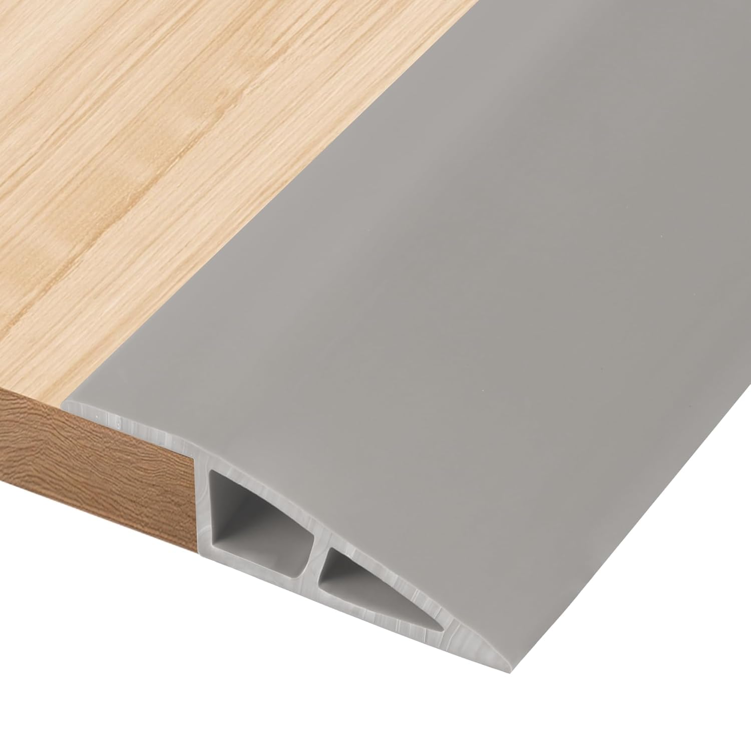 2.4M PVC Rubber Wheelchair Ramp Self Adhesive,Threshold Reducer,Door Floor Threshold Transition Strip,Butt Up Threshold-Moldings Trim for Doorways Carpet Floor Tile Edge Scooter(1cm,Grey)