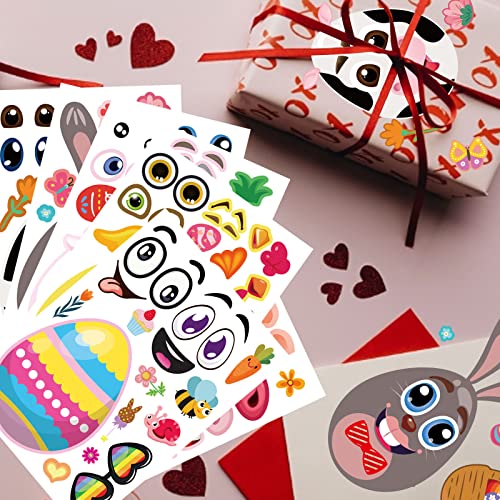 24 Pieces Easter Make A Face Animal Stickers With Easter Egg Themed Mix And Match Make Your Own Stickers For Kids Toddlers With Easter Bunny, Egg, Chick, Egg Shell, Sheep, Pig Kids Party Favor Supplies Crafts #TOP4