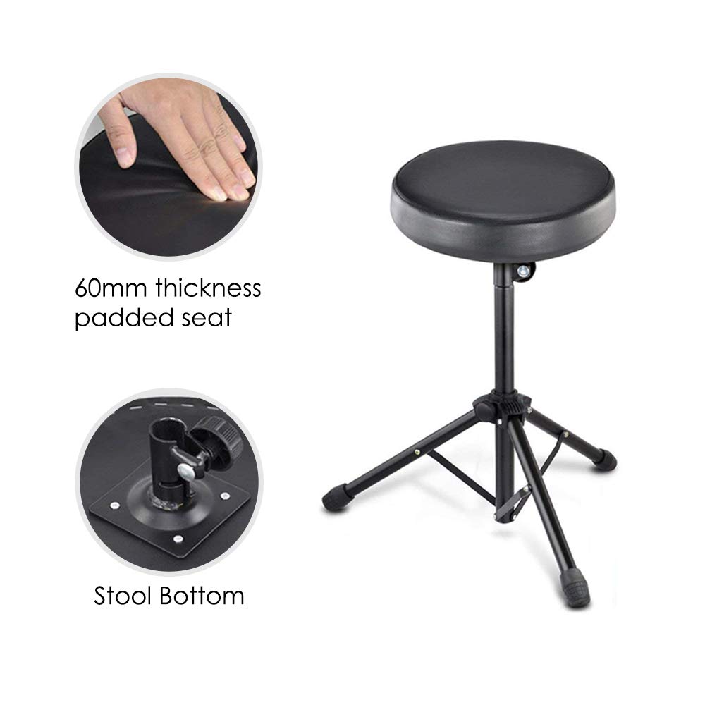 JJOnlineStore - Taburete plegable para instrumentos musicales, Taburete de batería con [asiento acolchado]