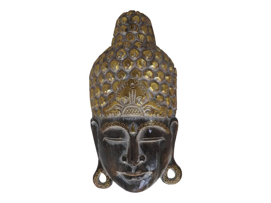 Gerimport Cabeza Buda pared 50 cm color gris claro/dorado