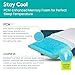 BLISSBURY Cooling Memory Foam Pillow, 2.6 Inch Thin, for Stomach & Back Sleeper, Queen Size, Removable Cool-Tech Cover, CertiPUR-US Certified